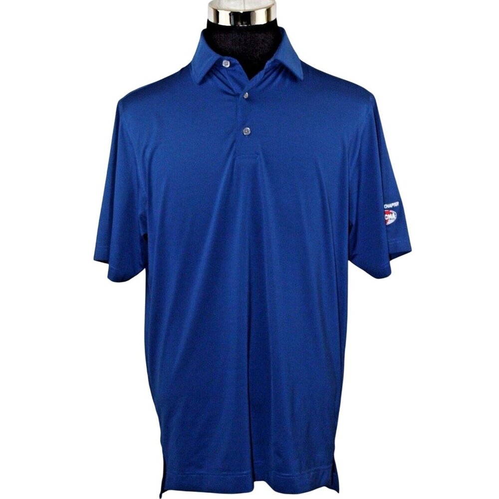 Footjoy FJ Medium 3 Button Collar Polo Golf Shirt Blue Short Sleeve Collared